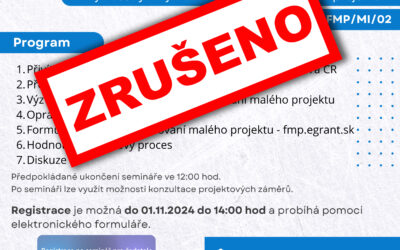 Seminář pro žadatele FMP – Ostrava – ZRUŠENO